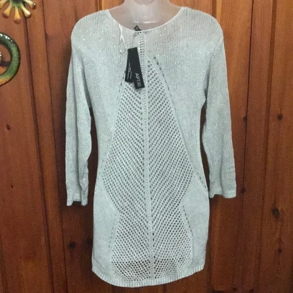 NWT Apt 9 Grey sparkle sweater - Picture 5 of 7